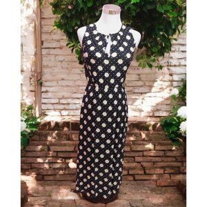 Maison Jules Ditsy Floral Midi Dress Boho Chic Size Small